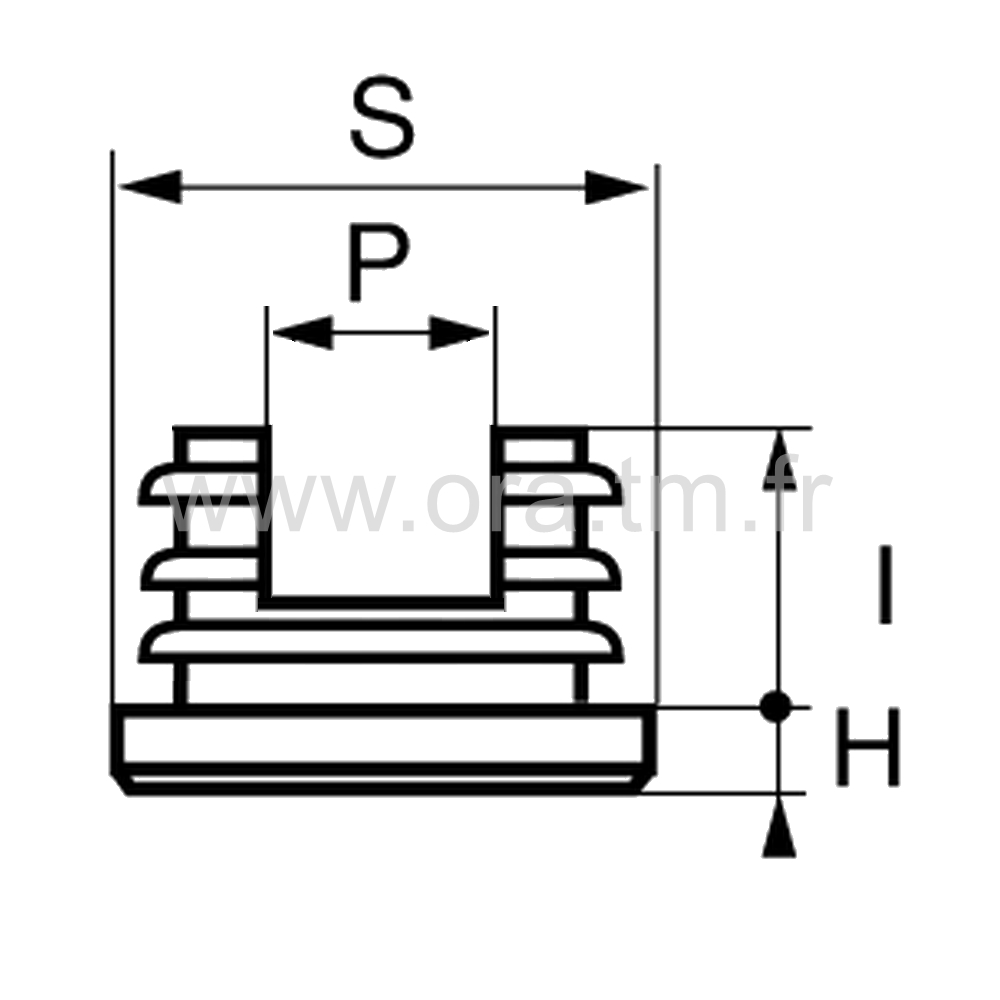 EASPL - EMBOUT A AILETTES - TUBE RECTANGULAIRE